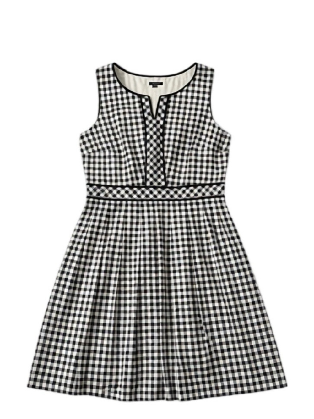 Talbots Black and White Gingham Sleeveless Dress